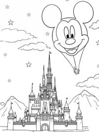 Disneylandin linna ja Mikki Hiiri -kuumailmapallo