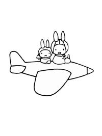 Miffy lentokoneessa