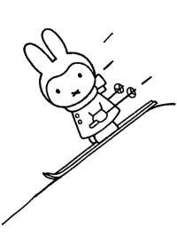 Miffy laskettelemassa