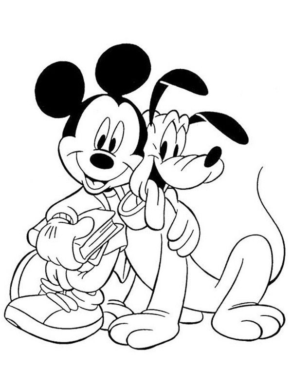 Mikki Hiiri ja Pluto värityskuva Mikki Hiiri ja Pluto värityskuva