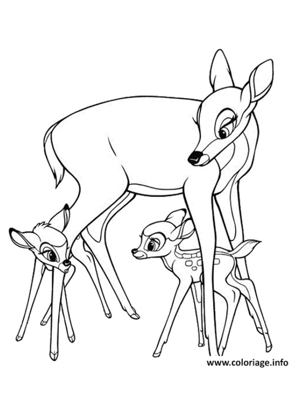 Bambi emonsa ja Falinen kanssa värityskuva Bambi emonsa ja Falinen kanssa värityskuva
