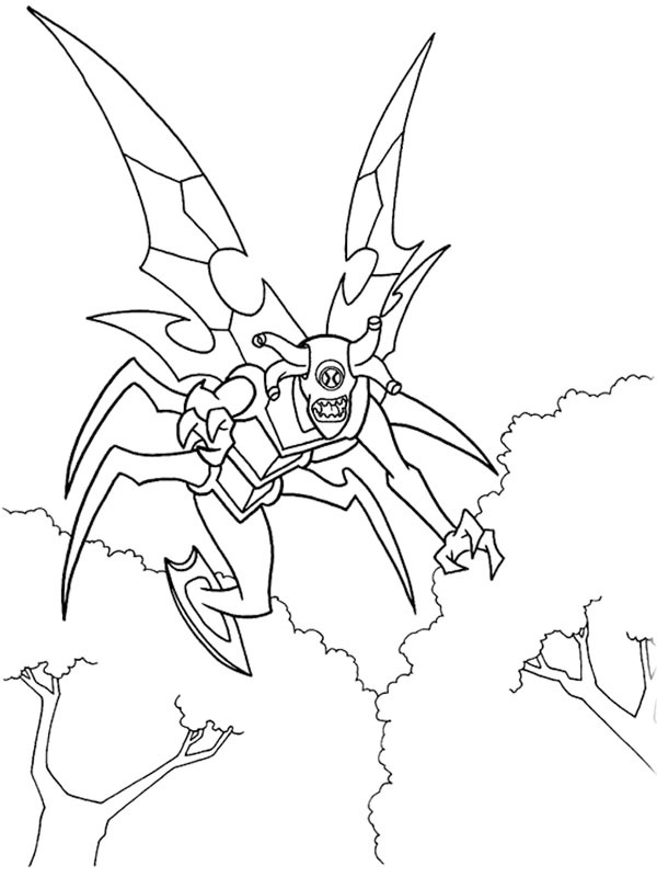 Ben 10 Stinkfly värityskuva Ben 10 Stinkfly värityskuva