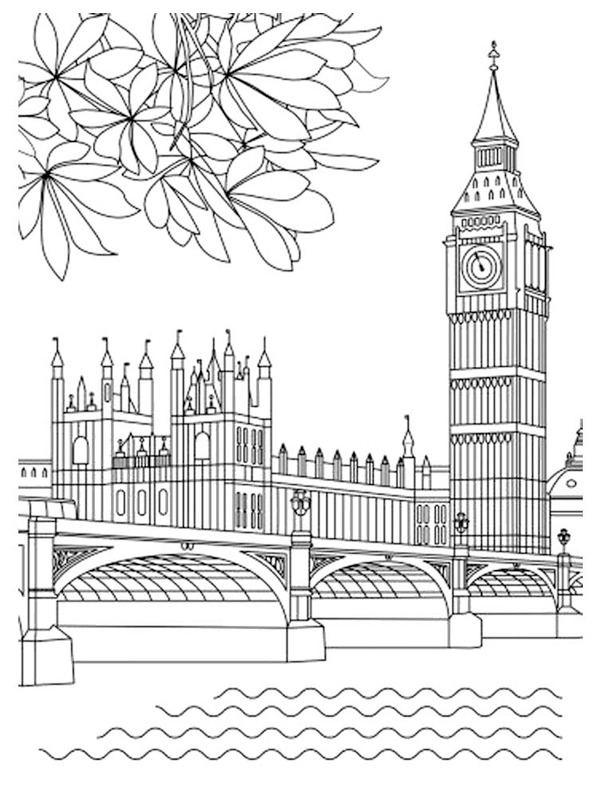 Big Ben (Elizabethin torni) värityskuva Big Ben (Elizabethin torni) värityskuva