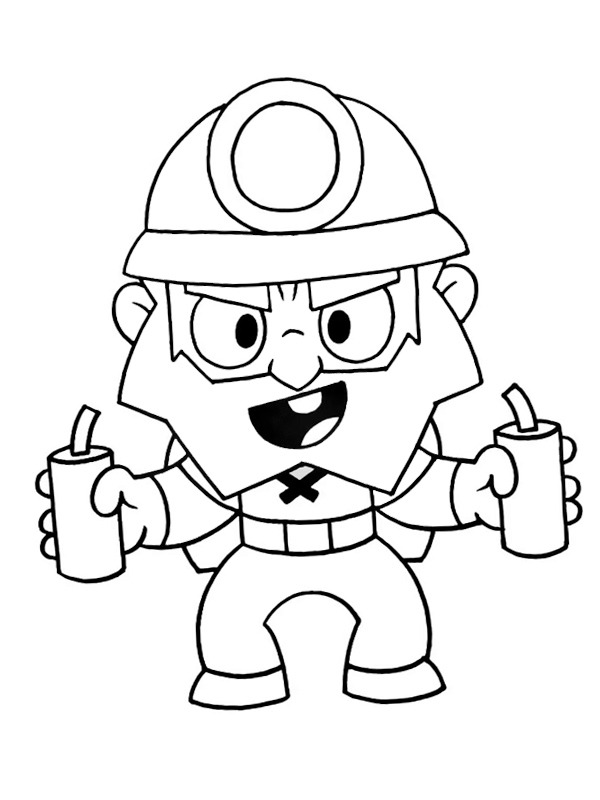 Dynamike Brawl Stars värityskuva Dynamike Brawl Stars värityskuva