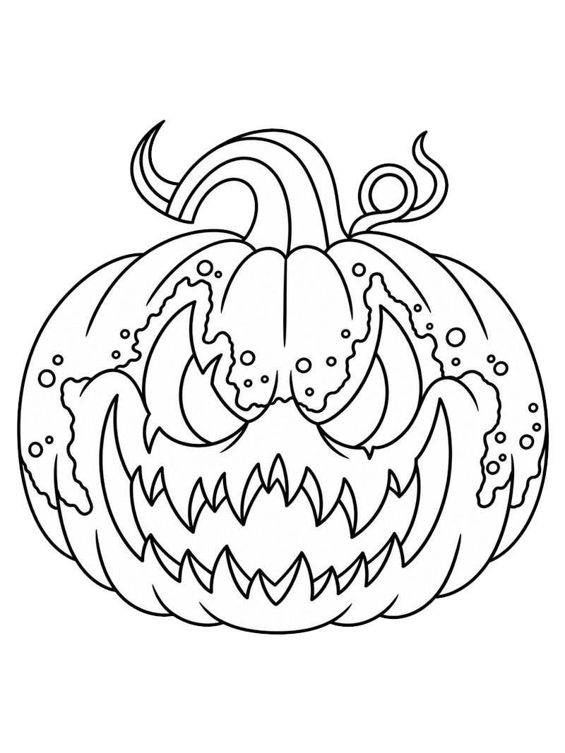 Ilkeä Halloween-kurpitsa värityskuva Ilkeä Halloween-kurpitsa värityskuva