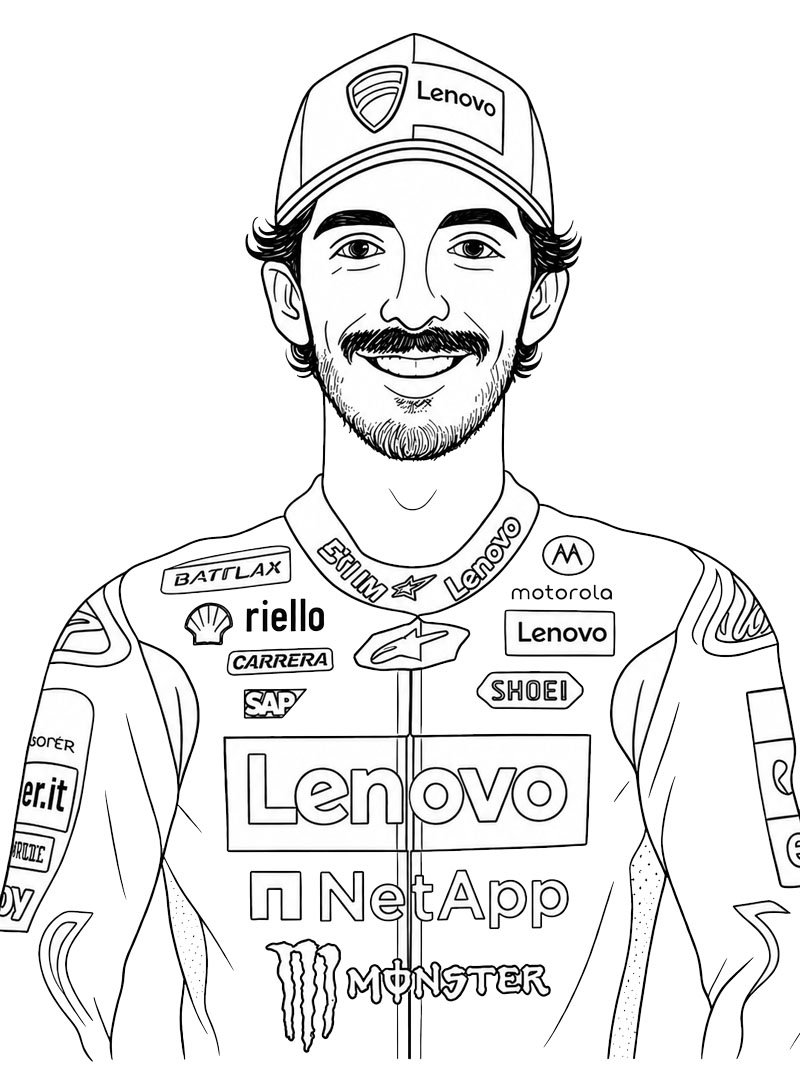 Francesco Bagnaia värityskuva Francesco Bagnaia värityskuva