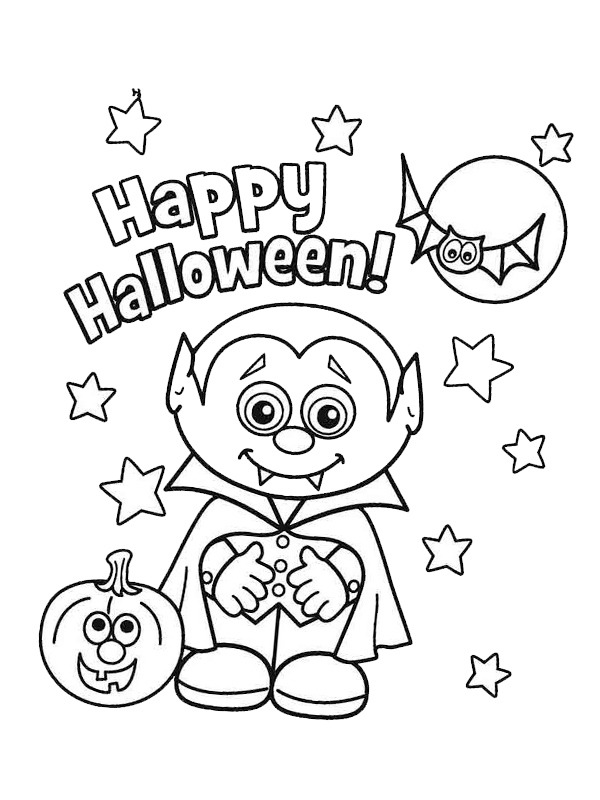 Hyvää Halloweenia! värityskuva Hyvää Halloweenia! värityskuva