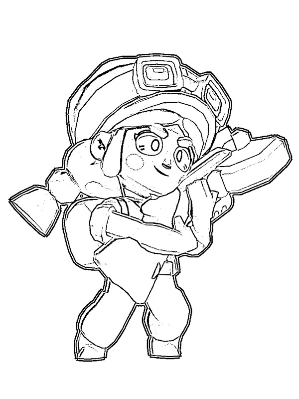 Jessie Brawl Stars värityskuva Jessie Brawl Stars värityskuva