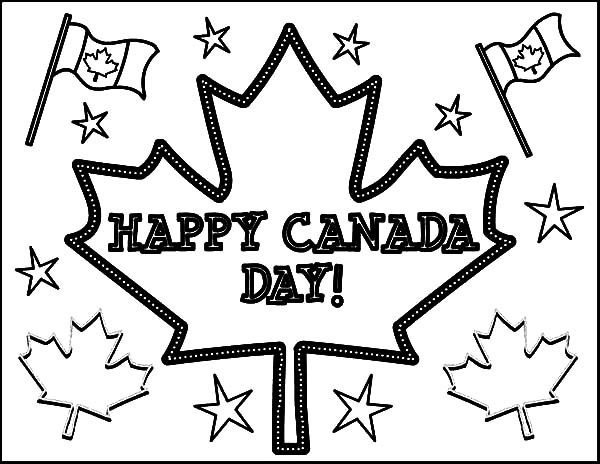 Happy Canada Day värityskuva Happy Canada Day värityskuva