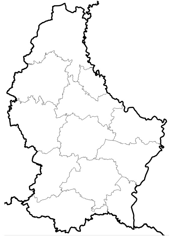 Luxemburgin kartta värityskuva Luxemburgin kartta värityskuva
