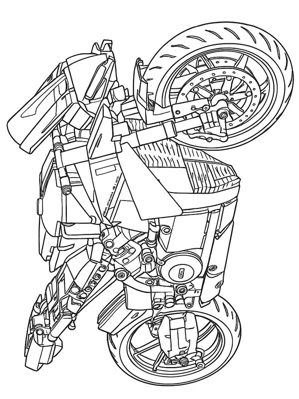 LEGO Ducati -moottoripyörä värityskuva LEGO Ducati -moottoripyörä värityskuva