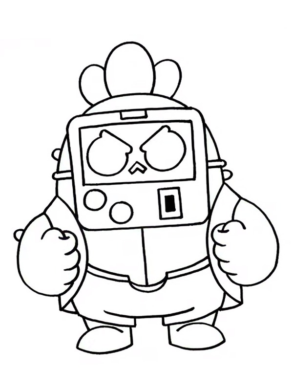 Mask Spike 8 Bit Brawl Stars värityskuva Mask Spike 8 Bit Brawl Stars värityskuva