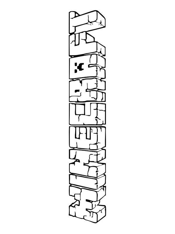 Minecraft-logo värityskuva Minecraft-logo värityskuva