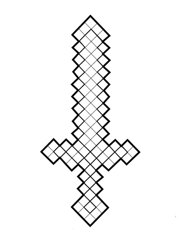 Minecraft-miekka värityskuva Minecraft-miekka värityskuva