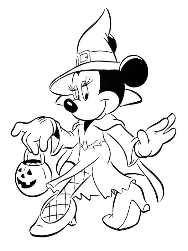 Halloween Minni Hiiri värityskuva Halloween Minni Hiiri värityskuva