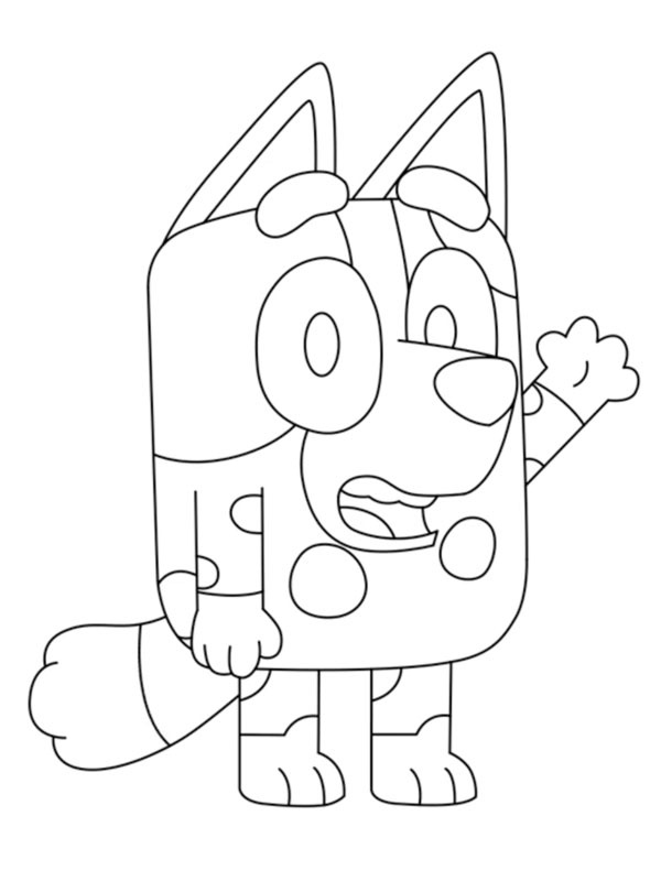 Muhvi (Tuuri/Bluey) värityskuva Muhvi (Tuuri/Bluey) värityskuva