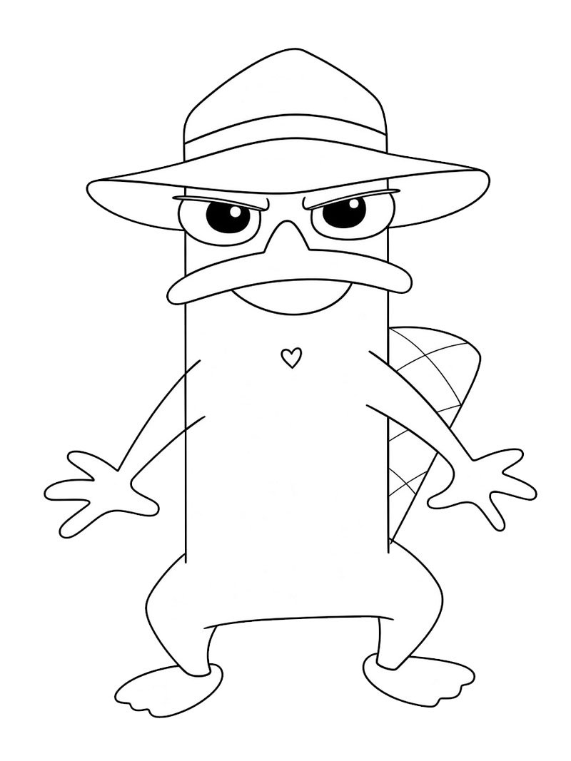 Nokkaeläin Perry (Finias ja Ferb) värityskuva Nokkaeläin Perry (Finias ja Ferb) värityskuva