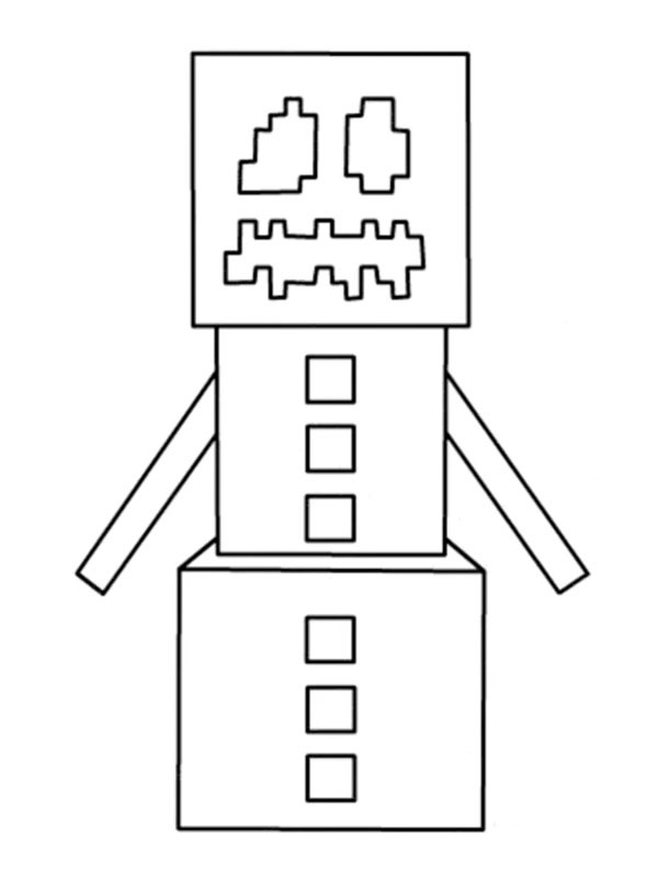Minecraft Lumijätti tai Lumigolem värityskuva Minecraft Lumijätti tai Lumigolem värityskuva