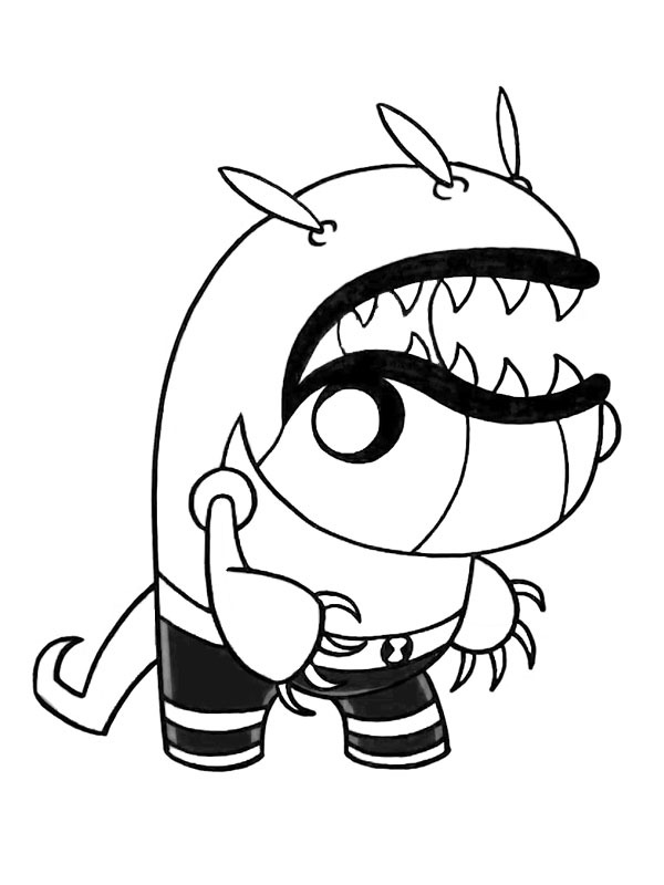 Spitter Ben 10 värityskuva Spitter Ben 10 värityskuva