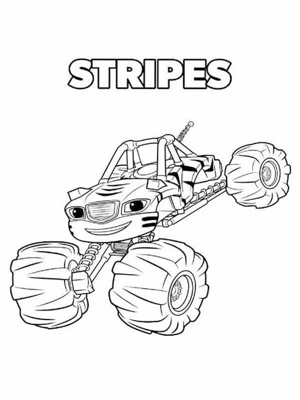 Stripes (Blaze ja monsterikoneet) värityskuva Stripes (Blaze ja monsterikoneet) värityskuva