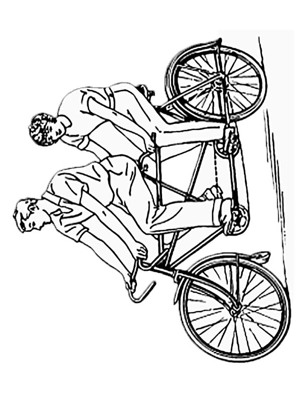 Tandem-pyörä värityskuva Tandem-pyörä värityskuva