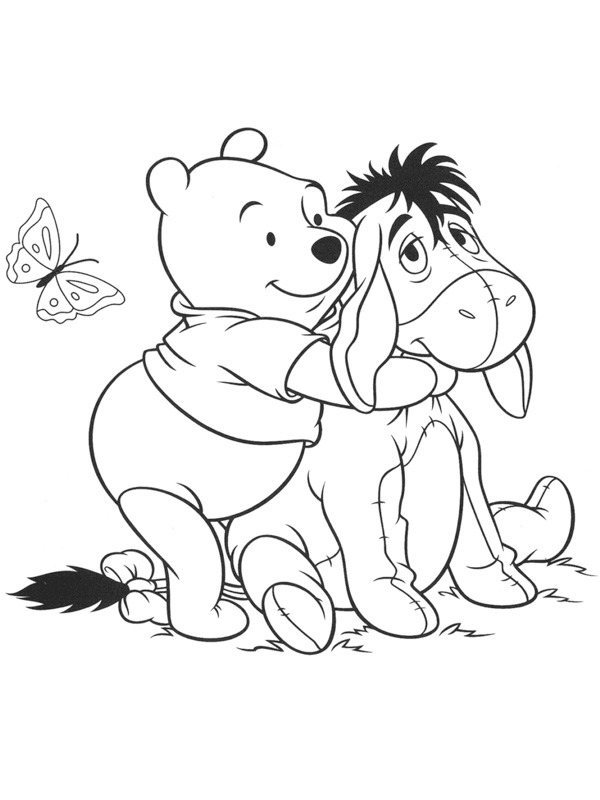 Nalle Puh ja Ihaa värityskuva Nalle Puh ja Ihaa värityskuva